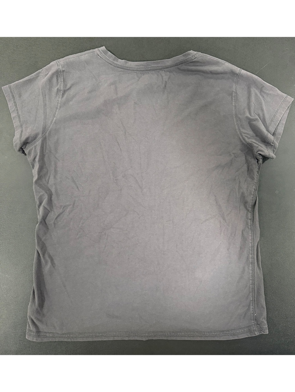 Eddie Bauer Women's Gray Short Sleeve V-Neck T-Shirt with Floral Applique, SizeL - Picture 4 of 6